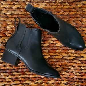 Black Leather Booties